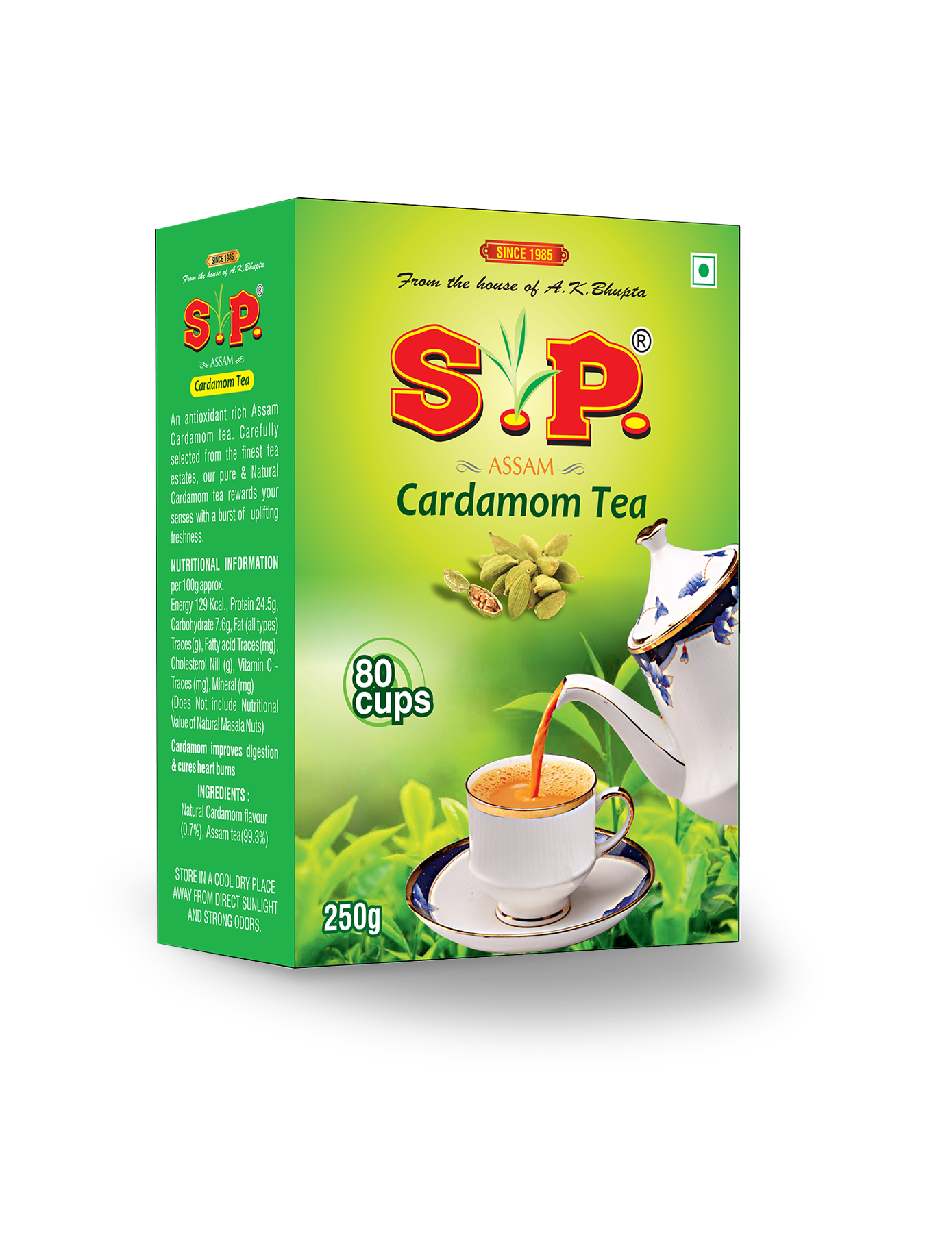 S.P Cardamon Chai | Natural Elaichi Tea | 100% Organic Elaichi | Asli Elaichi Chai | 100% Natural Tea | 250 gms Pack of 1