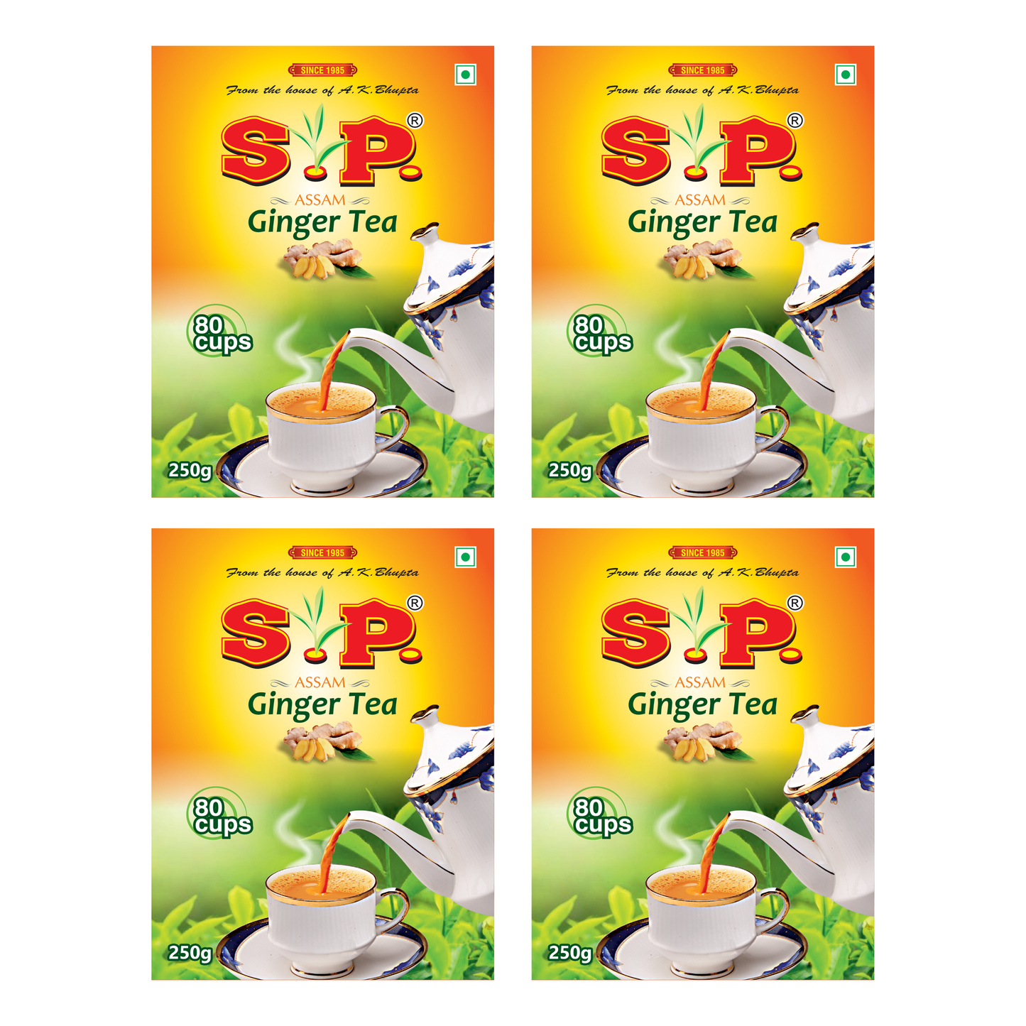 S.P GINGER TEA  | SWEET AND SPICY  ADRAK  CHAI | 100% NATURAL INGREDIENTS  | GENUINE GINGER TEA WITH REAL GINGER