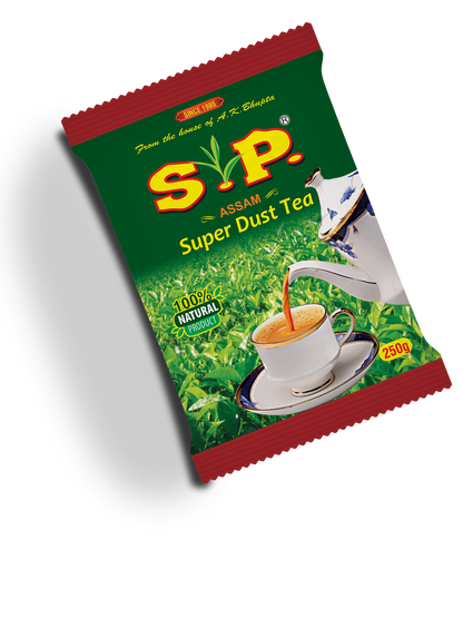 S.P Super Dust Chai | Organic Handpicked Leaves | Royal Assam Taste |100% Natural Assam Chai | 250 gms Pack of 1